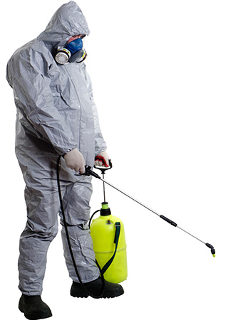 Man Dressed for Medical Waste Disposal in Renton, WA, Seattle, WA, Mount Vernon, WA, and Surrounding Areas